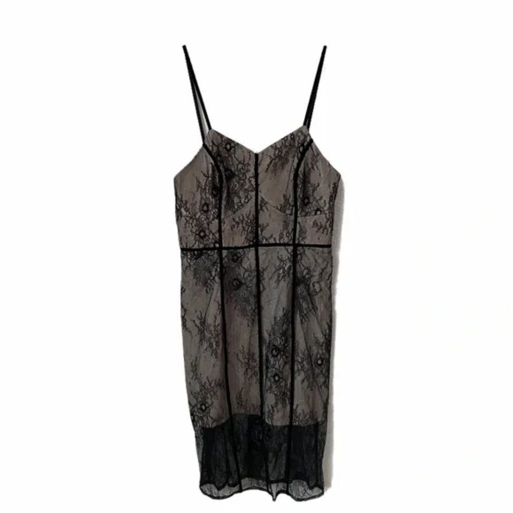 Lovers + Friends Black Lace Midi Dress